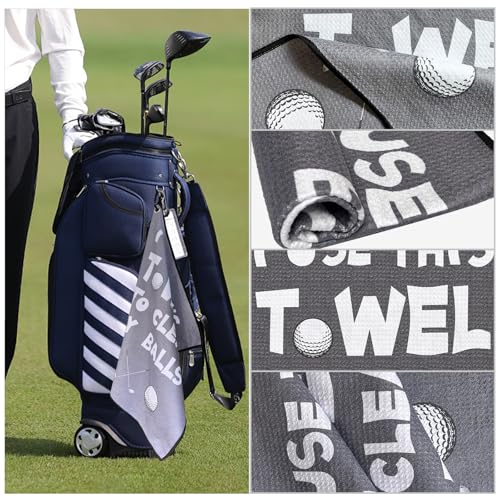 Funny Golf Towel with Clip - Unique Gift for Men, Dad, Husband