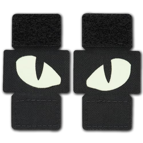 Glow-in-the-Dark Tiger Eyes Tactical Patch - Black