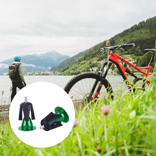 Aluminum Bike Handlebar End Caps - 2 Pack, Green