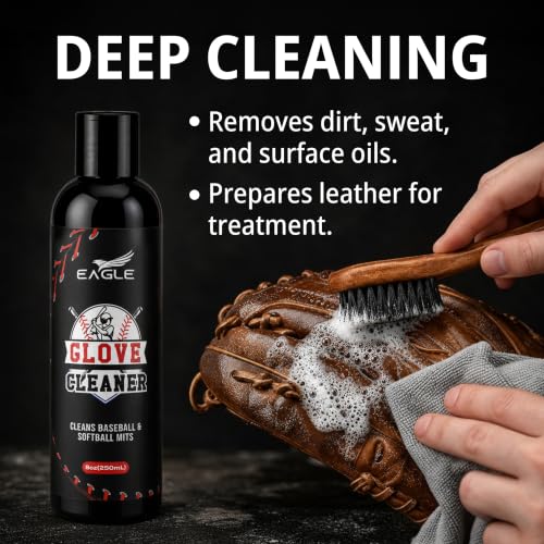 Eagle Baseball Glove Care Kit – Cleaner, Oil & Conditioner with Applicators & Cloth