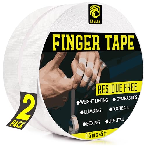 Athletic Finger Tape - Residue Free Sports Wrap for BJJ & MMA - 2 Pack