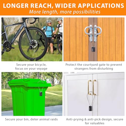 SEPOX¢ç Versatile 12-Piece Resettable 4-Digit Combination Travel Lock Luggage Set ? Own Password Set-Up, Extra Long Anti-Cut Vinyl Steel Cable, Ideal for Suitcase, Backpacks, Gym Lockers - Black