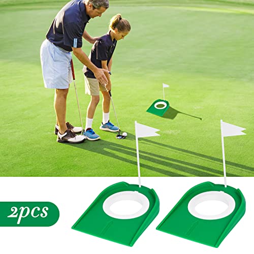 Golf Putting Cup with Flag - 2 Pack Training Aids for Indoor & Outdoor Practice