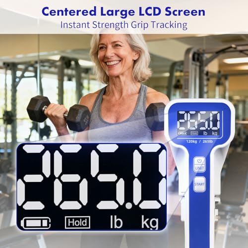 Digital Grip Strength Tester - 265lb/120kg Hand Dynamometer
