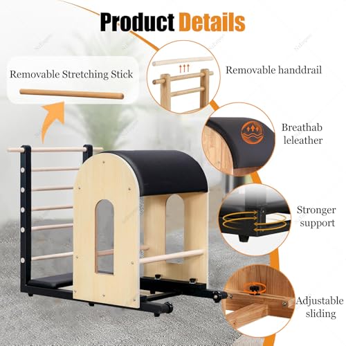 Pilates Barrel Ladder Machine - Adjustable Black Workout Equipment