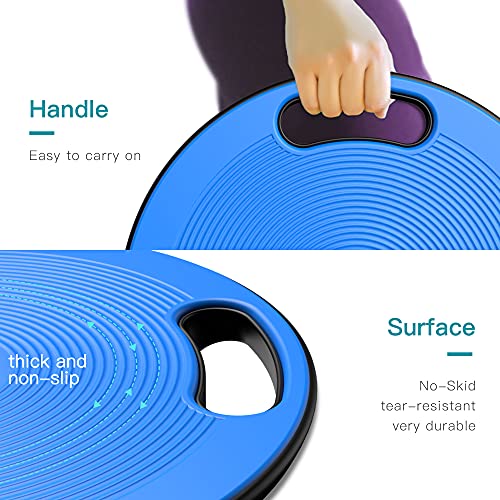 Wobble Exercise Balance Board - No-Skid, Portable Handle, Classic Blue