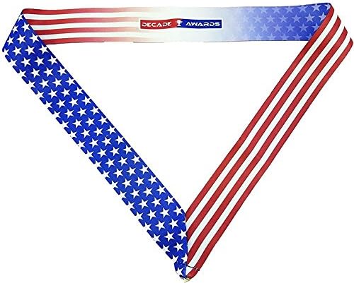 Decade Awards Custom Engraved Patriotic Medal - Stars and Stripes Neck Ribbon | 2.75 Inch Wide