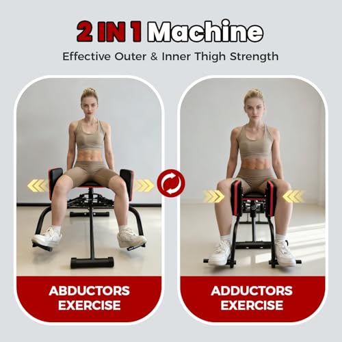 Hip Abductor Machine - 2 in 1 Glute Workout Equipment with 9 Levels