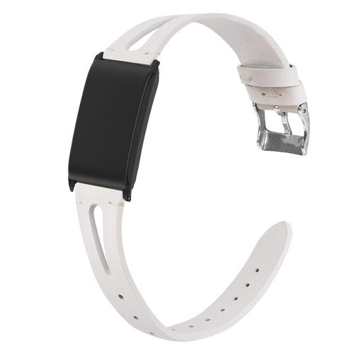 Lamshaw Compatible with WHOOP 4.0 Bands with Case bands, Slim Vintage Leather Strap Replacement Compatible with WHOOP 4.0 (White)