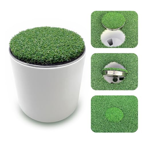 BKPC 1-Piece Stainless Steel Golf Putting Cup with Metal Base - Indoor & Outdoor Practice Hole