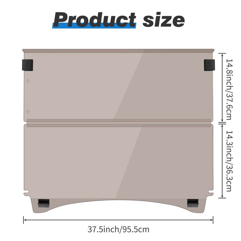 Tinted Club Car Precedent Golf Cart Windshield Compatible with 04-21 Models, Fold Down Golf Cart Windshield Anti-UV Impact Resistant - 37.5" W X 33.6" H