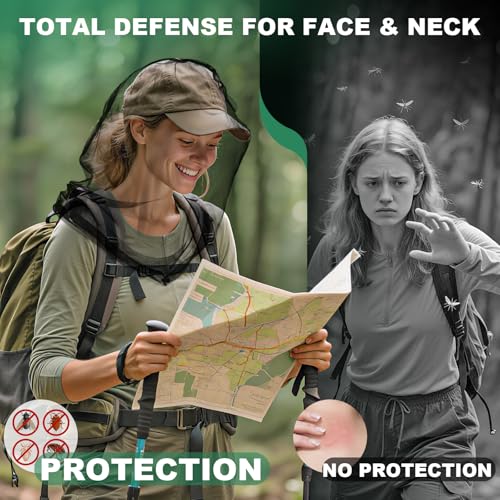 Premium Mosquito Head Nets - 2 Pack Ultra Large Bug Protection