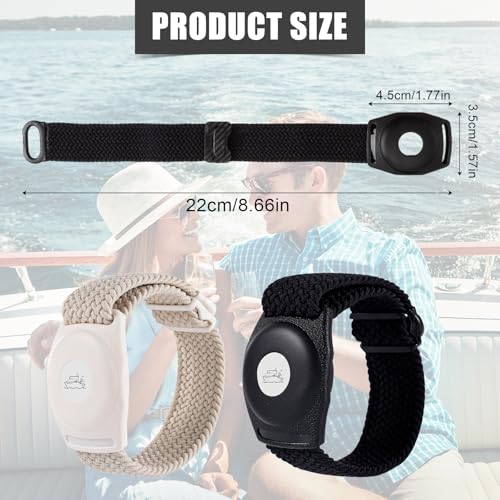 Adjustable 2pcs Medallion Holder Bracelet for Princess Cruise - White & Black