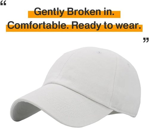KBETHOS Classic Cotton Baseball Cap - Adjustable Low Crown Unisex Dad Hat