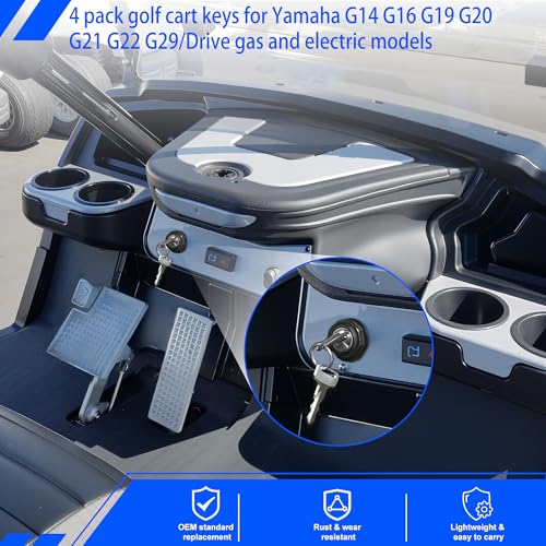 Golf Cart Keys Replacement - 4 Pack for Yamaha G14 G16 G19 G20 G21 G29