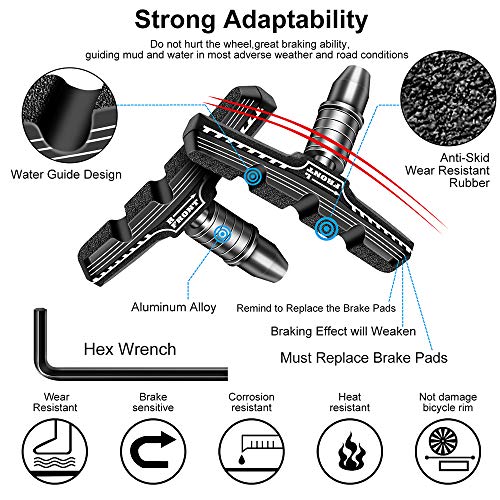 70mm V-Brake Pads Set for Mountain Road City Folding Bikes - Rubber Blocks