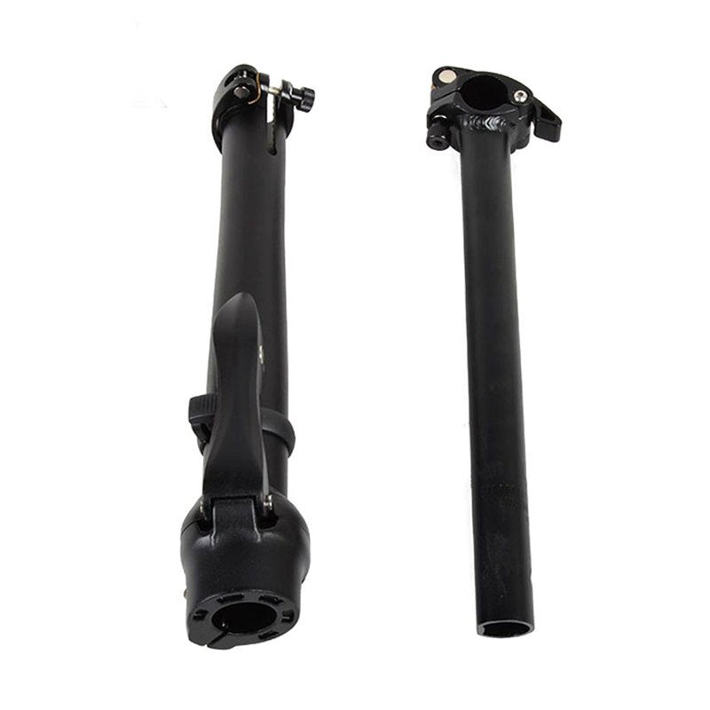 S SENQI Folding Bike Stem Quick-Release Right Fold Aluminum Alloy Adjustable Stem Without Teeth BSZ002 25.4×28.6×460mm(Black)