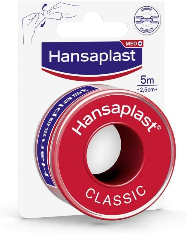 Hansaplast Fixing Plaster Roll - Strong Adhesive, 5m x 2.5cm