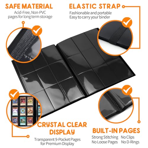 Trading Card Binder 360 Pocket Album - Black