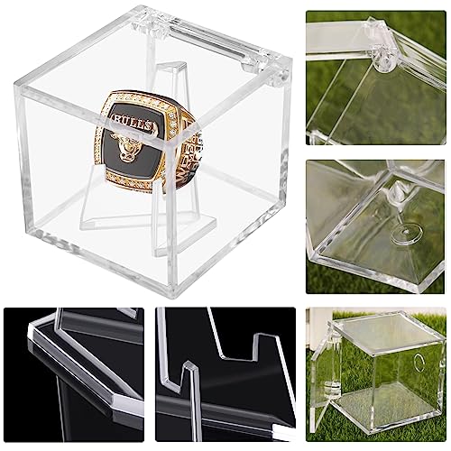 Clear Acrylic Championship Ring Display Case - 2.36 Inch Square Cube
