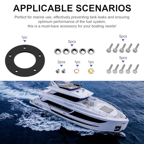 Marine Fuel Sender Gasket Kit for Moeller 035728-10 - Waterproof Seal, 5-Hole Replacement