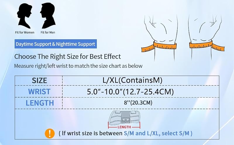 Wrist Support Brace for Carpal Tunnel & Tendonitis - Right Hand L/XL