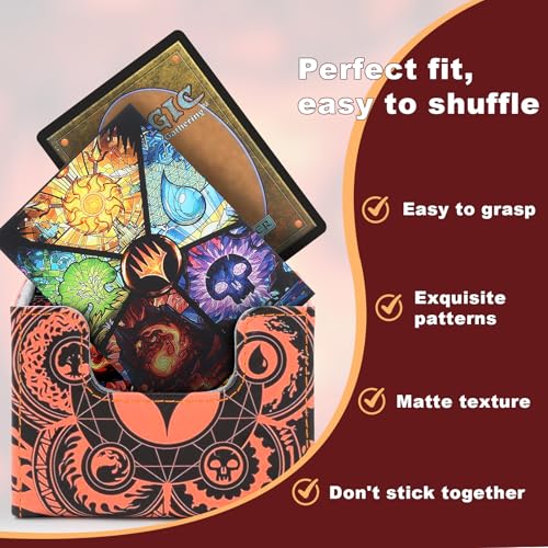 MTG Card Sleeves 100 Pack - Standard Size Matte Back Gaming Card Protectors with Colorful Patterns