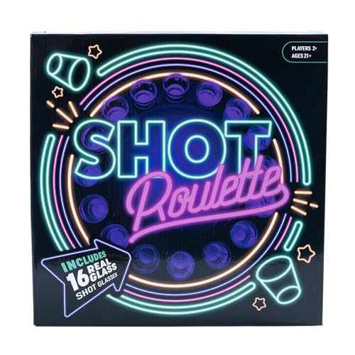 Endless Games Spin the Wheel Party Game with Glass Mini Cups & Classic Spinner