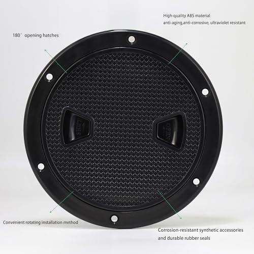 PLOOTA 4-inch Marine Boat Round Deck Hatch Cover 2-Pack Non-Slip Water-Tight Access Plate with Screws