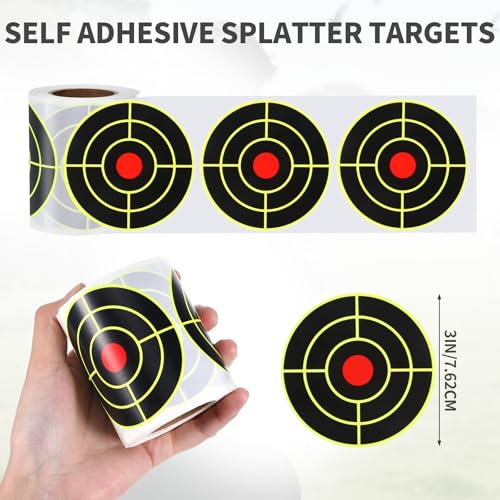Self-Adhesive 3" Splatter Targets - 200 Pack for Shooting Practice