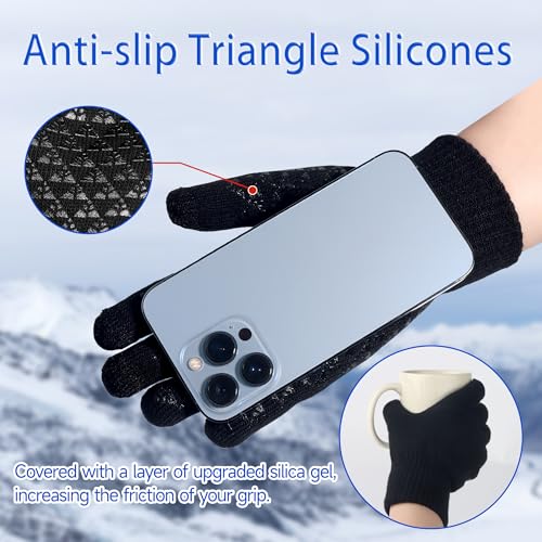 Touchscreen Winter Gloves for Driving and Hiking - Medium Black