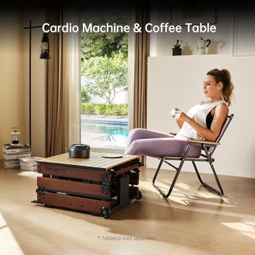 Foldable Rowing Machine with Adjustable Resistance - Walnut