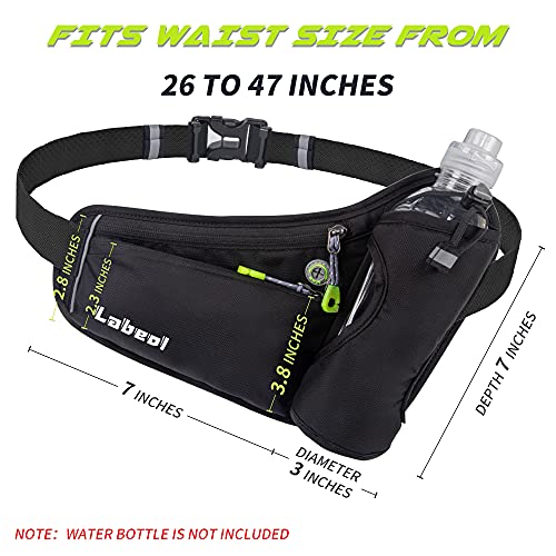Waterproof Hydration Waist Pack with Bottle Holder - Black