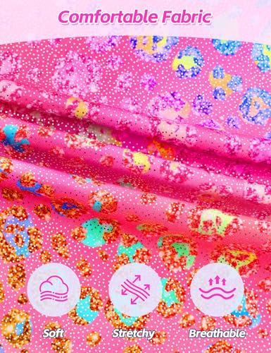 Sparkly Sleeveless Gymnastics Leotard for Girls - 4-5T Pink