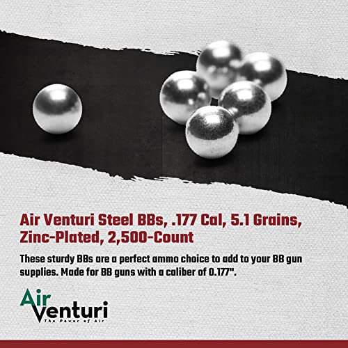 Zinc-Plated Steel BBs, 177 Cal, 5.1 Grains, 2500 Count
