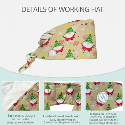 Adjustable Working Cap with Sweatband - Red Rose - 2 Pcs