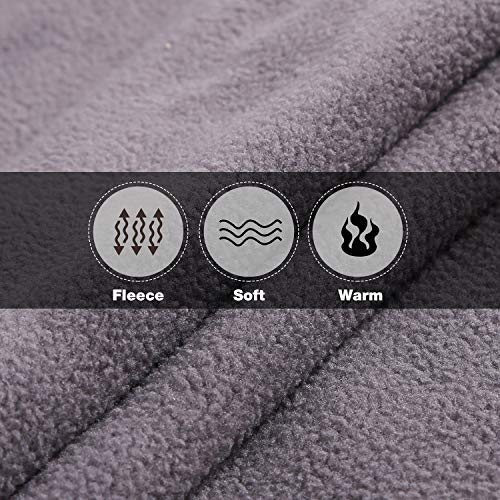 REDCAMP Waterproof Stadium Blanket for Cold Weather - Dark Blue / Light Grey, Large Fleece Outdoor Cover
