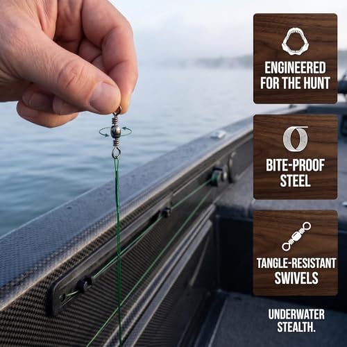 Fishing Leaders Set - 60PCS Nylon-Coated Wire with Swivel Snap, 3 Sizes
