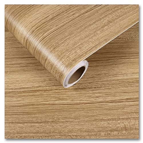 CRE8TIVE Thick Brown Wood Contact Paper Peel and Stick Wood Wallpaper 12"x80" Textured Removable Self Adhesive Wood Grain Contact Paper for Countertops Waterproof Wood Vinyl Wrap for Kitchen Cabinets