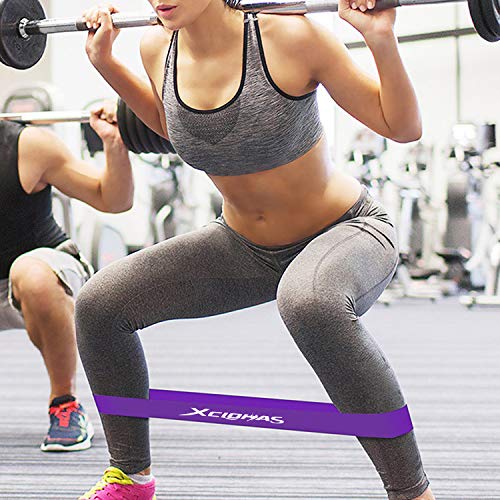 Mini Loop Resistance Bands Set with Carry Bag for Yoga & Fitness - Black+Peach