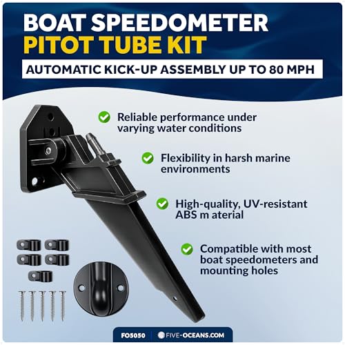 Marine Boat Speedometer Kit with Universal Pitot Tube - Up to 80 MPH