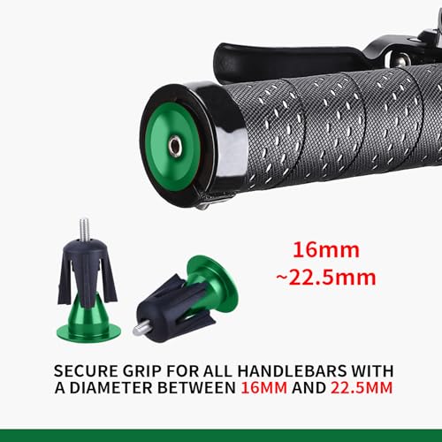 Aluminum Bike Handlebar End Caps - 2 Pack, Green
