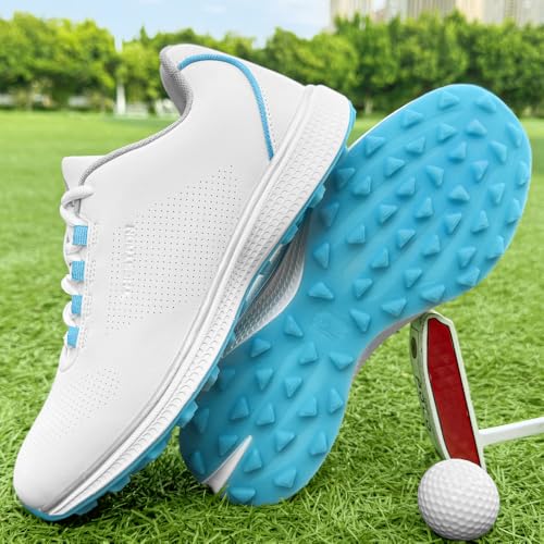 Ifrich Women's Waterproof Spikeless Golf Sneakers - Blue, Size 9 / 556