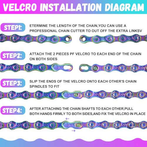 RainFlowwer Rainbow 8-Speed Bike Chain 116 Links 1/2x3/32 for MTB Road (Variation: 8 Speed Chain)