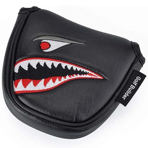 Golf Club Headcover Mallet Putter Shark Cartoon Animal Design Synthetic Leather