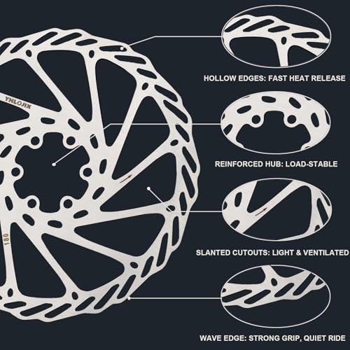 180mm Disc Brake Rotor Set - Stainless Steel with 6 Bolts & Tool