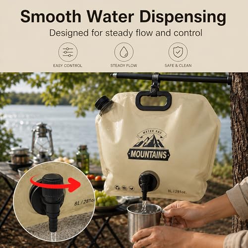 Collapsible Water Container with Spigot - 2 Gallon Portable Water Jug
