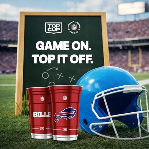 Buffalo Bills Aluminum Party Cups, 20oz, 20 Count - Reusable & Durable