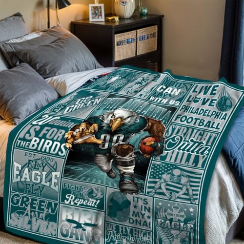 Football Blanket for City Football Lovers - 50" x 60" Midnight Green
