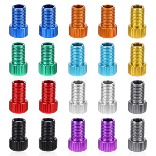 20 Pcs Presta to Schrader Valve Adapters - Universal Bicycle Tire Connectors